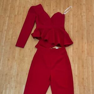 Elegant Red Women's Jumpsuit